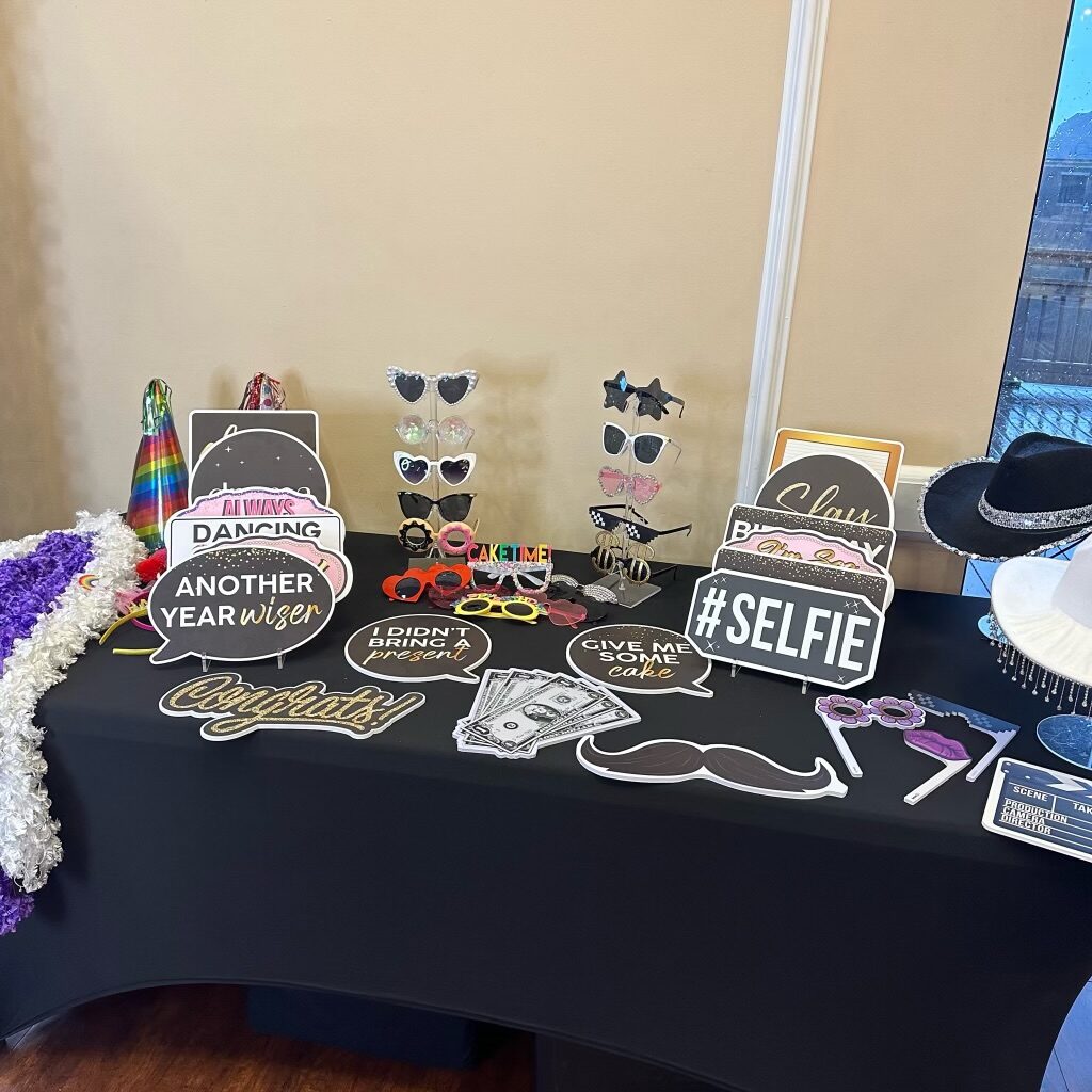 Sweet 16 Photo Booth Prop Table