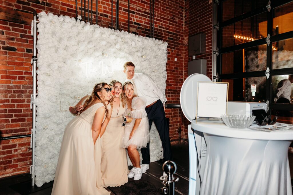 Guests using the photo booth