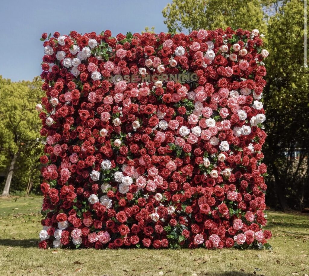 Red Rose Medley Flower Wall