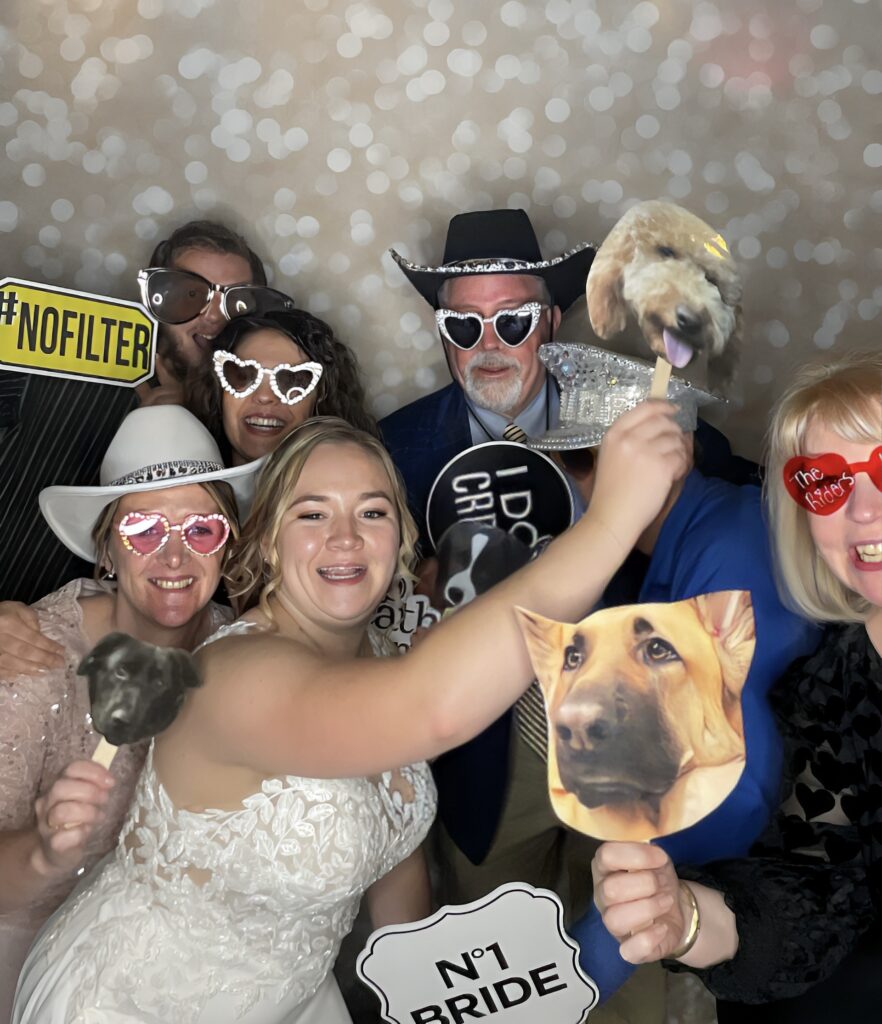 Photo Booth Guest Using Custom Pet Props