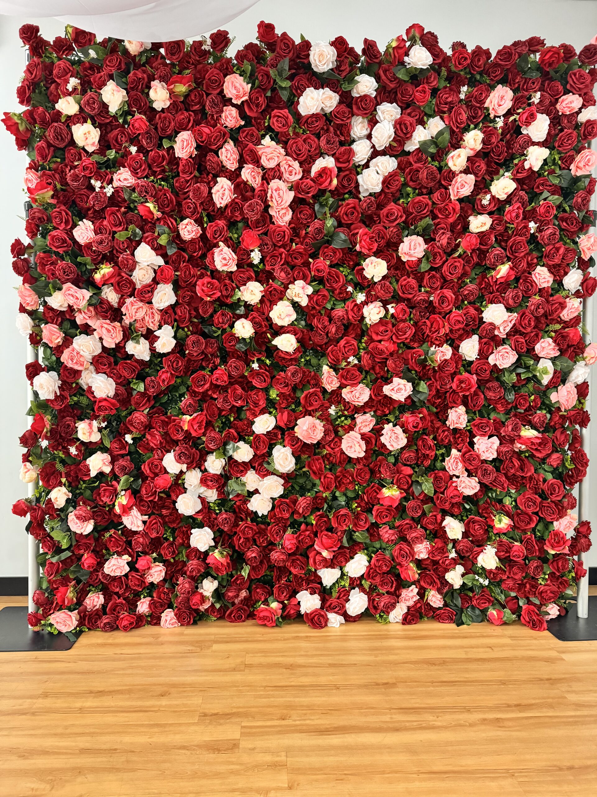 Red Rose Medley Flower Wall