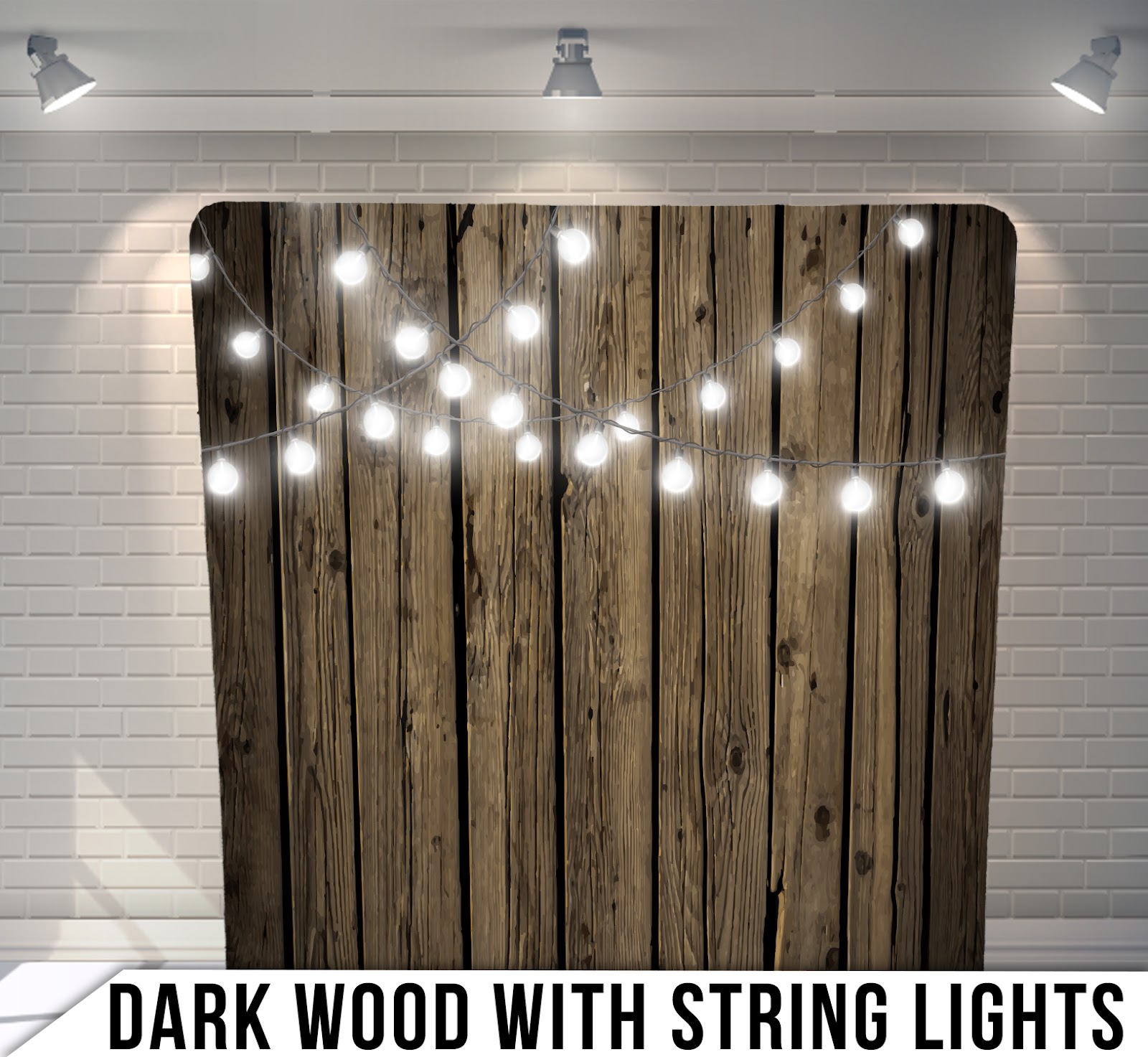 Wood with string lights Backdrop